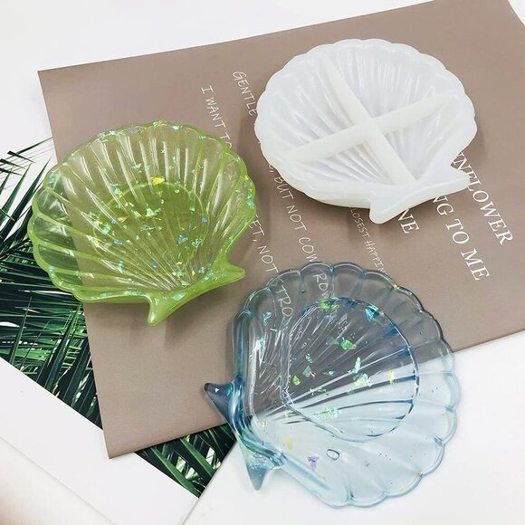 2 PCS Shell Resin Mould, Silicone Mould for Resin Casting Dish, Epoxy Resin Jewe - Picture 4 of 10